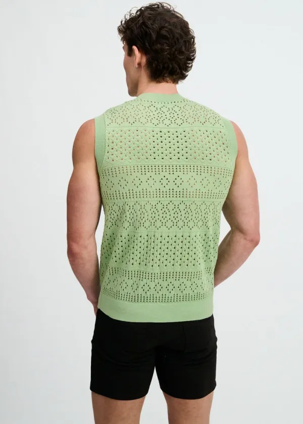 Minimal Pointelle Knit Vest