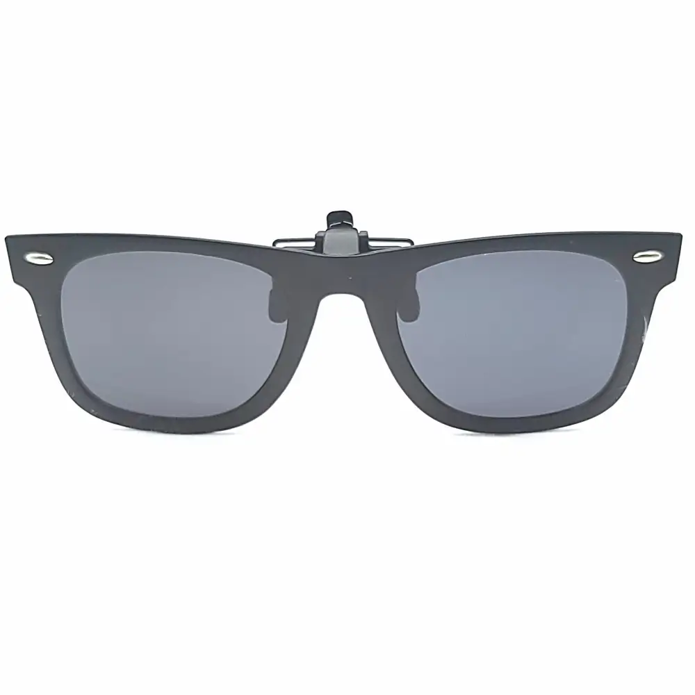 60mm Wayfarer Polarized Full-Frame Clip-On Sunglasses