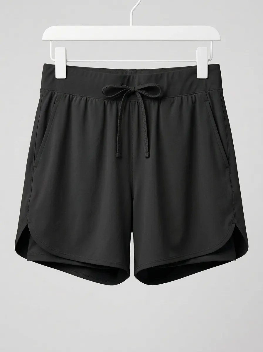 Women's Layered Curved-Hem Athletic Shorts
