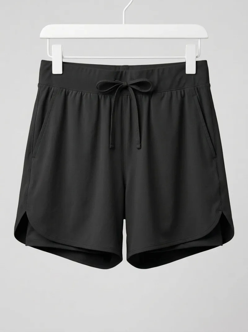 Women's Layered Curved-Hem Athletic Shorts