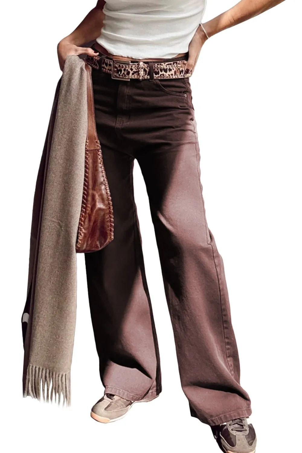High Waist Relaxed Fit Casual Jeans