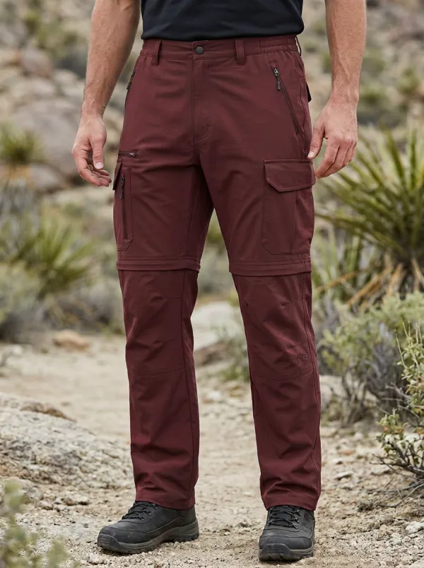 Men's Expedition Trek Multi-Pocket Waterproof Zip-Off Tactical Cargo Pants