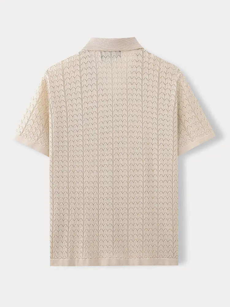 Casual Breathable Textured Knit Shirt
