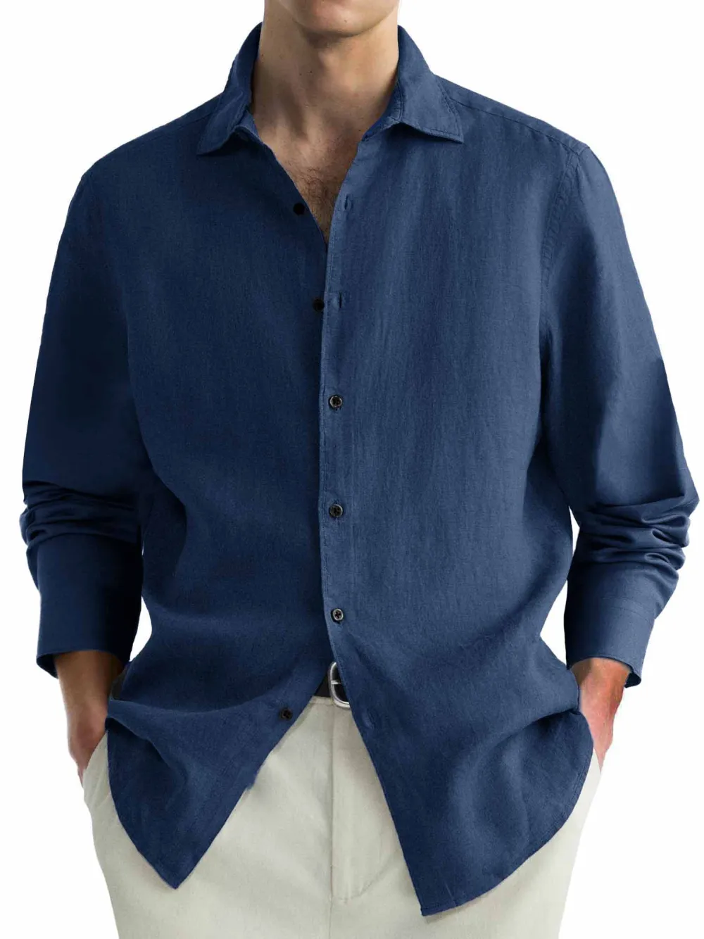 Workwear Long Sleeve Camp Collar Shirt