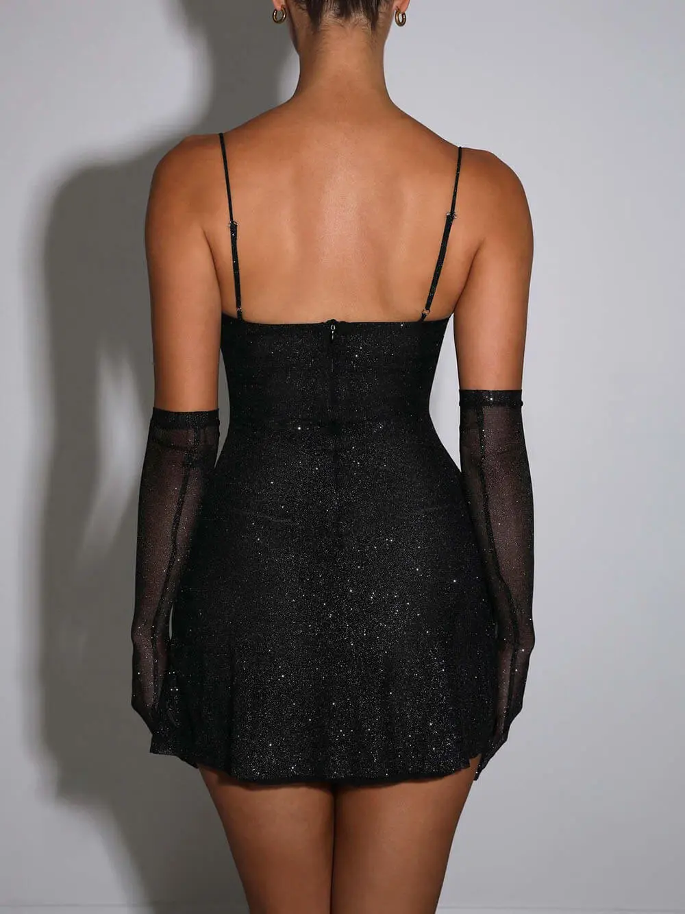 Sequined Slit Mini Dress