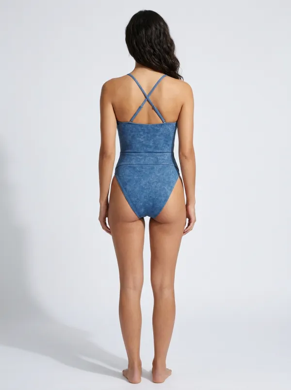 Women's Cutout Halter Printed One-Piece Swimsuit