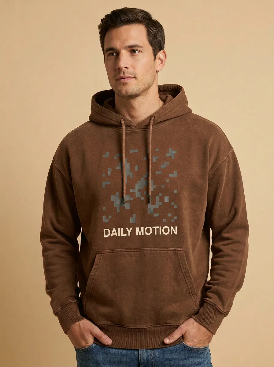 Men's Daily Motion Pixel Art Graphic Print Hoodie