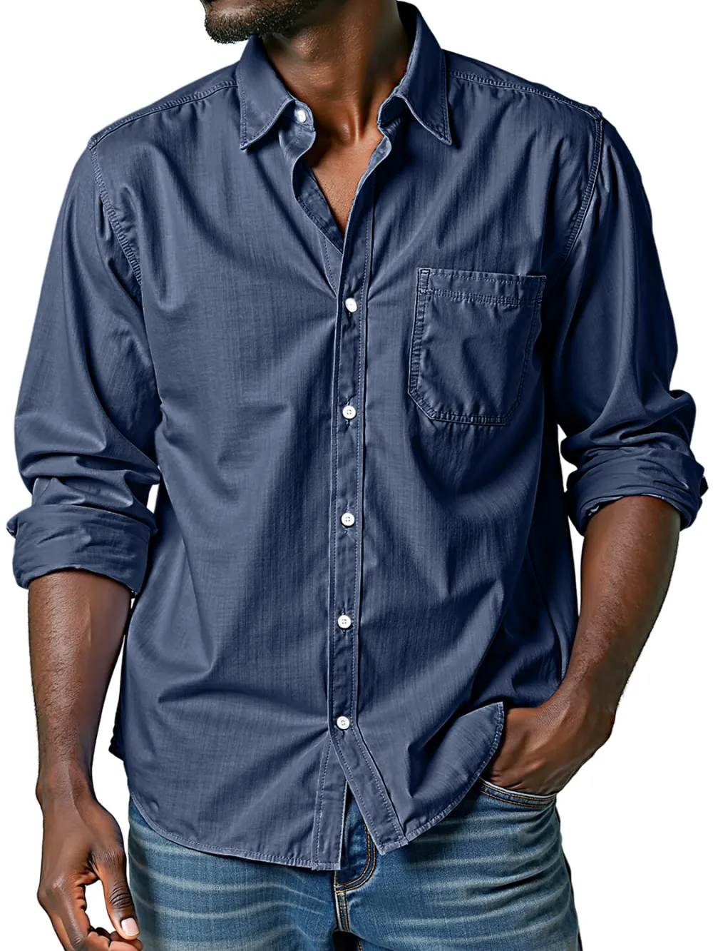 Long Sleeve Camp Collar Shirt