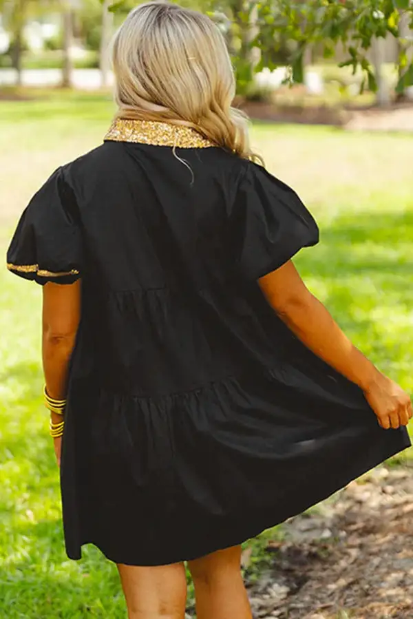 Sequin Detail Mini Dress