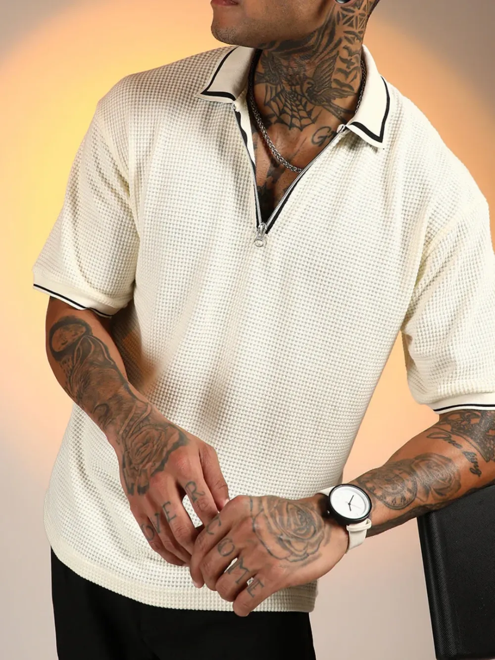 White Half Sleeve Polo T-Shirt