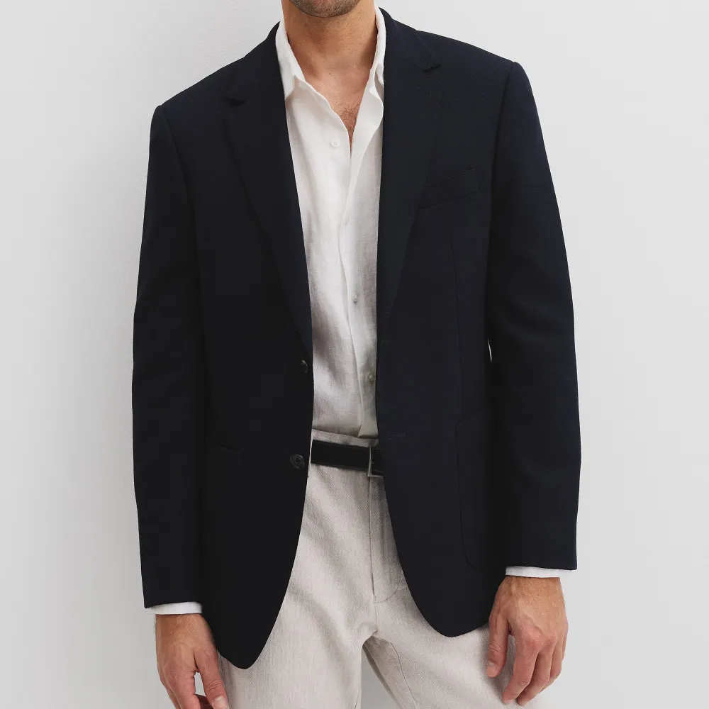 Men's Textured Stretch Blazer Style Jacket