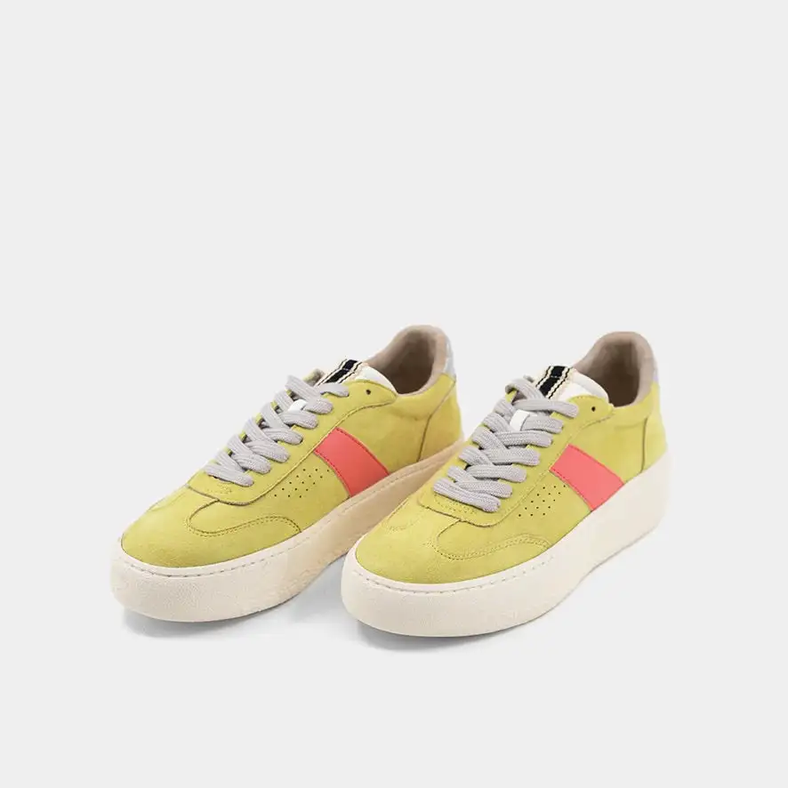 Layered Leather Suede Sneakers