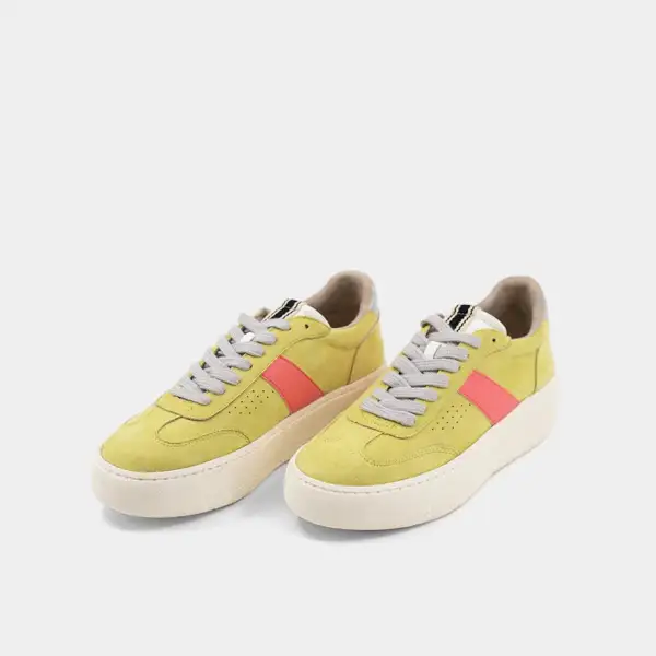Layered Leather Suede Sneakers