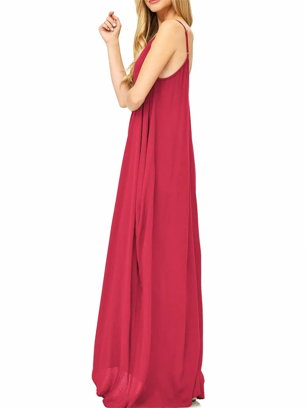 Solid Color V-Neck Maxi Dress