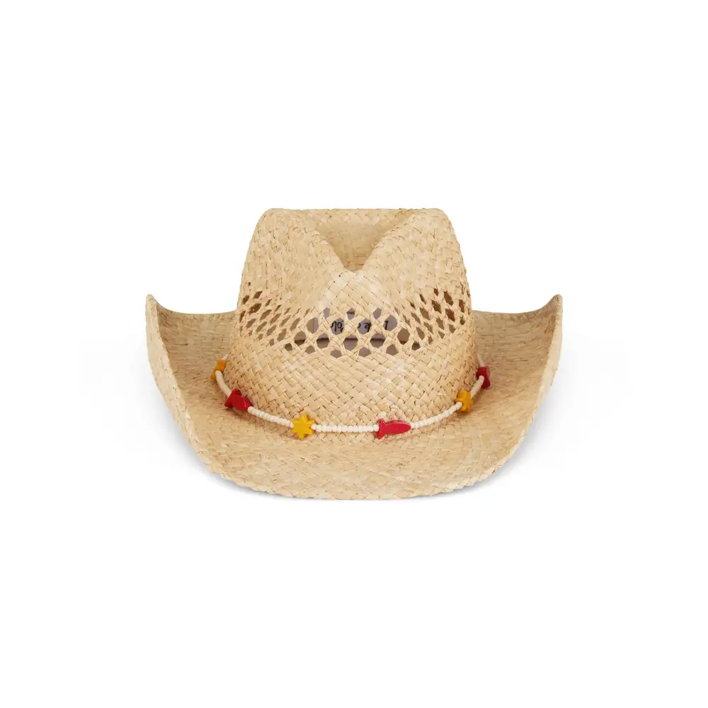 Fish Bead Raffia Cowboy Hat