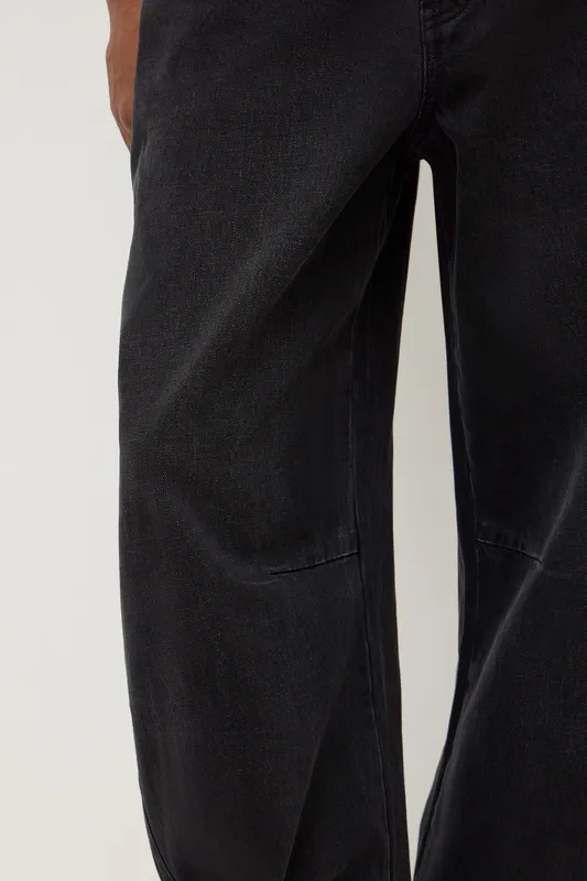 Faded Black Barrel Leg Jeans