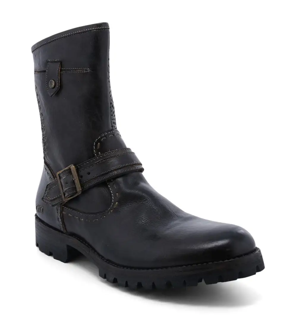 Back-Zip Perforated Moto Boots