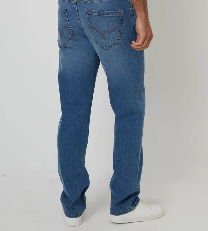 Light Wash Straight-Leg Jeans