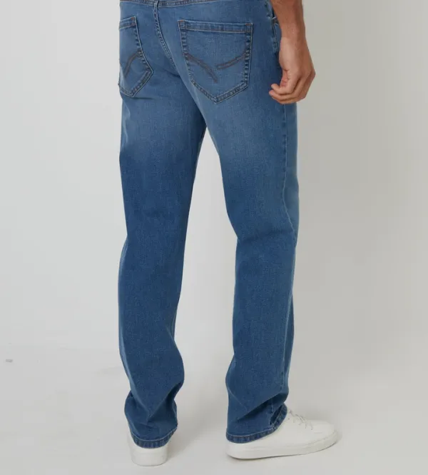 Light Wash Straight-Leg Jeans