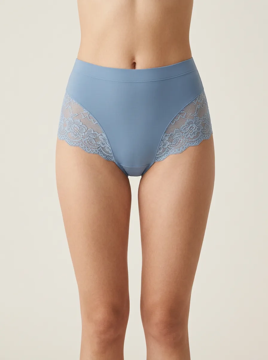 Balanced High-Waisted Floral-Lace Lace-Trimmed Panties