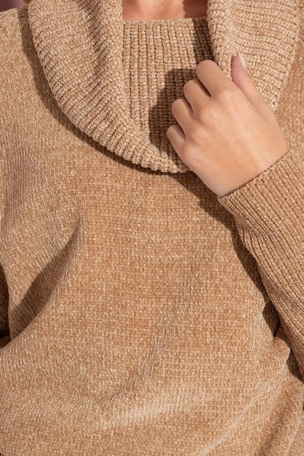 Cowl Neck Batwing Sleeve Jumper