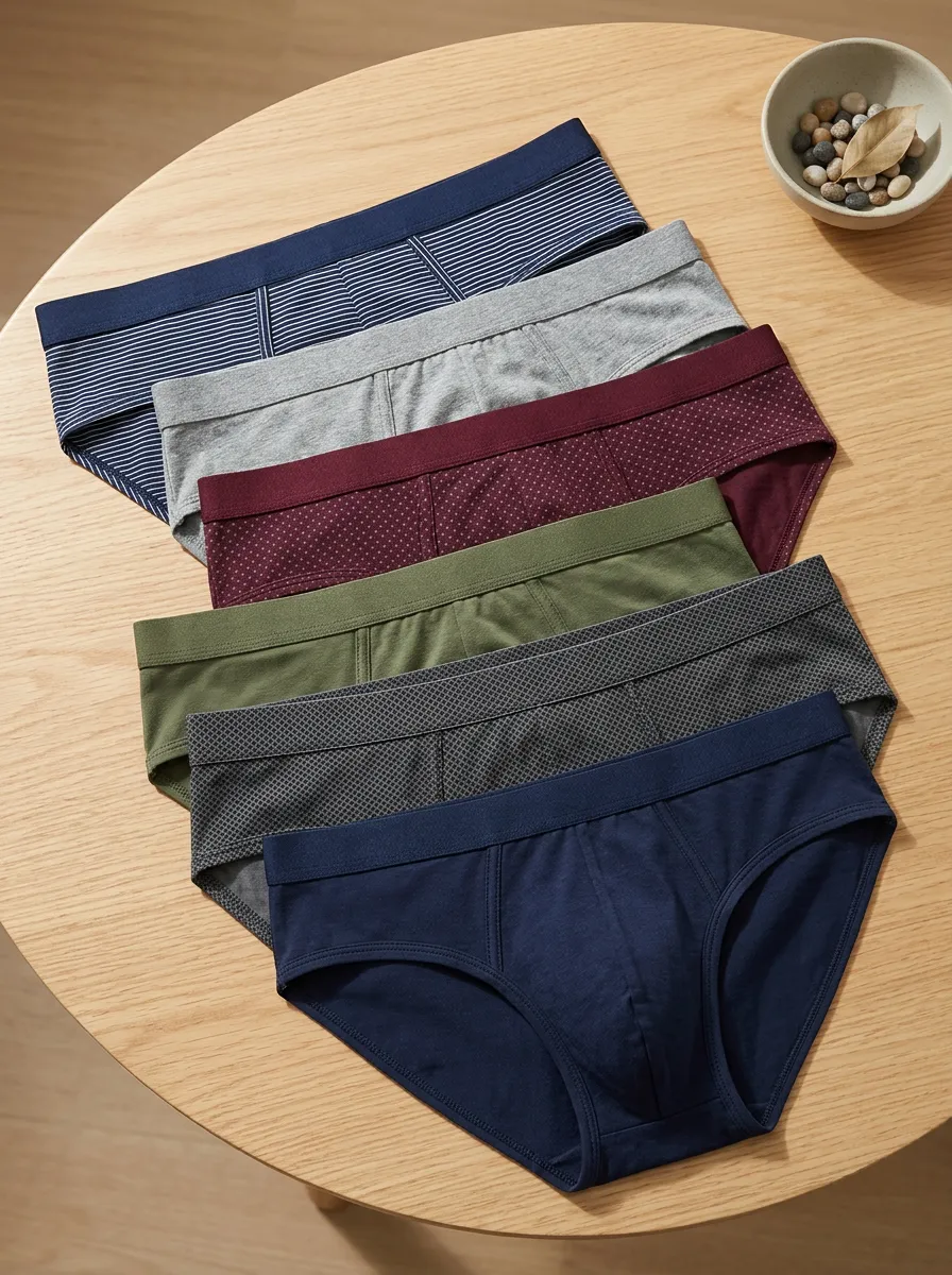 Men's Multi-Pattern Striped Polka Dot Printed Briefs 6-Pack