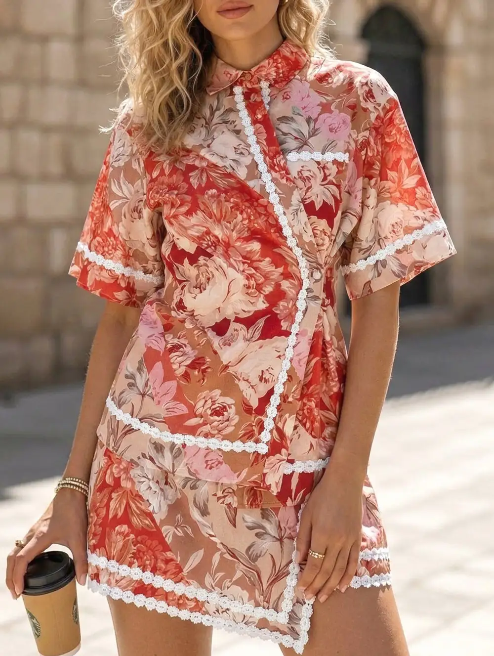 Linen Shirt Skirt Set