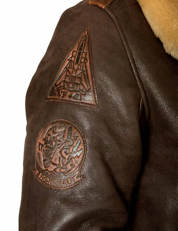 Pocket Front Faux Leather Bomber Jacket