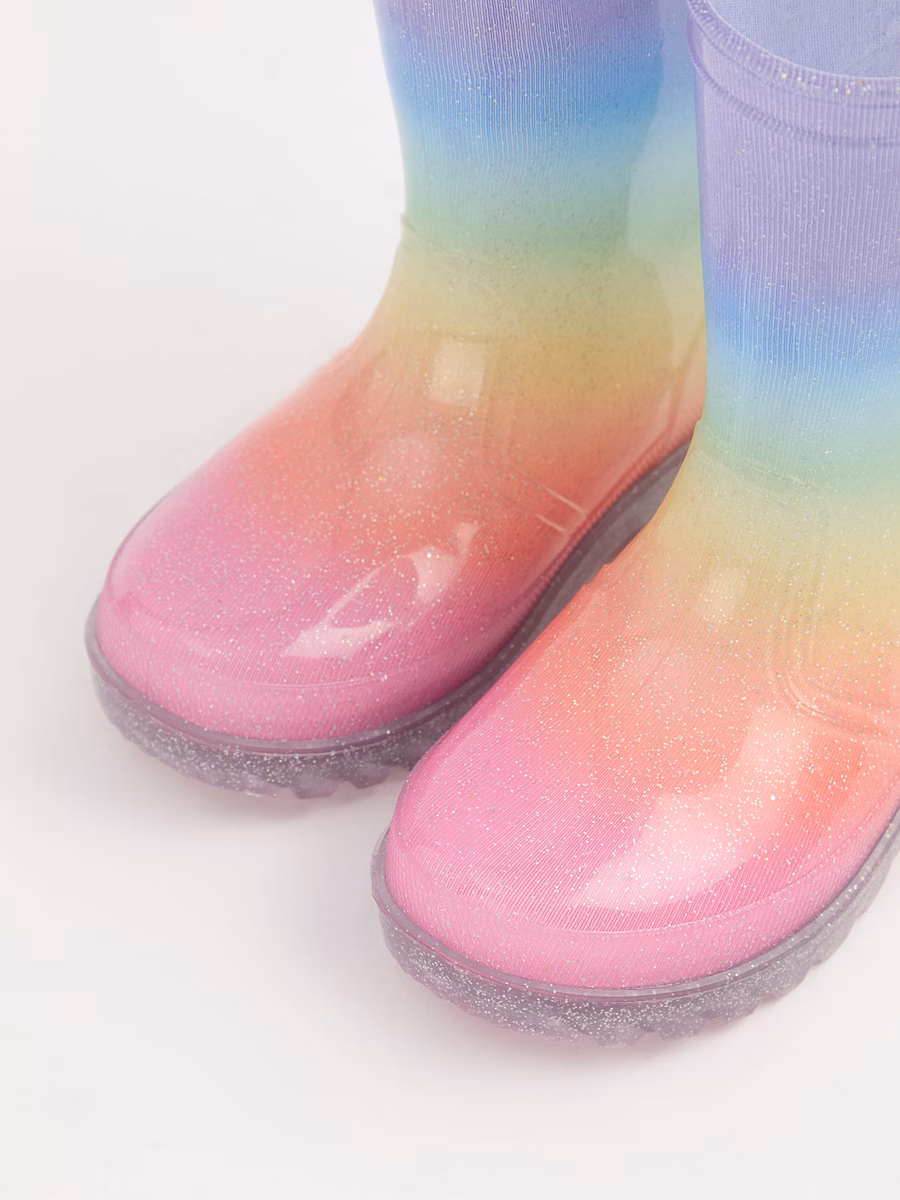 Rainbow Wellington Boots detail 1