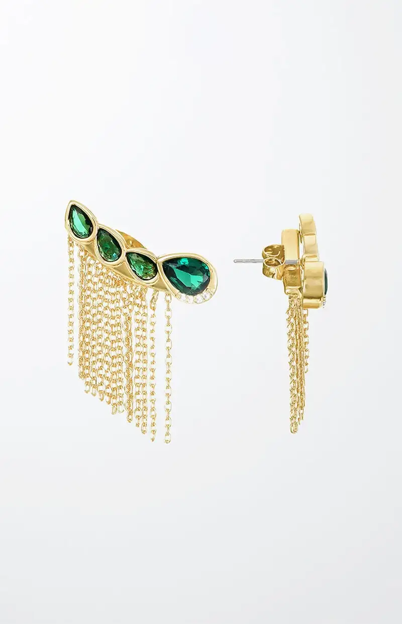 Ettika Teardrop Crystal Three-In-One Ear Crawlers