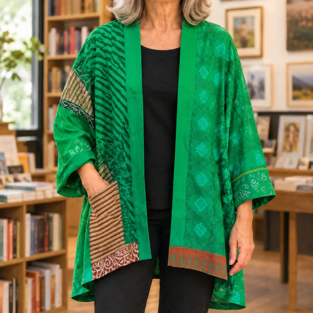 Patchwork Soft Knit Relaxed Cardigan
