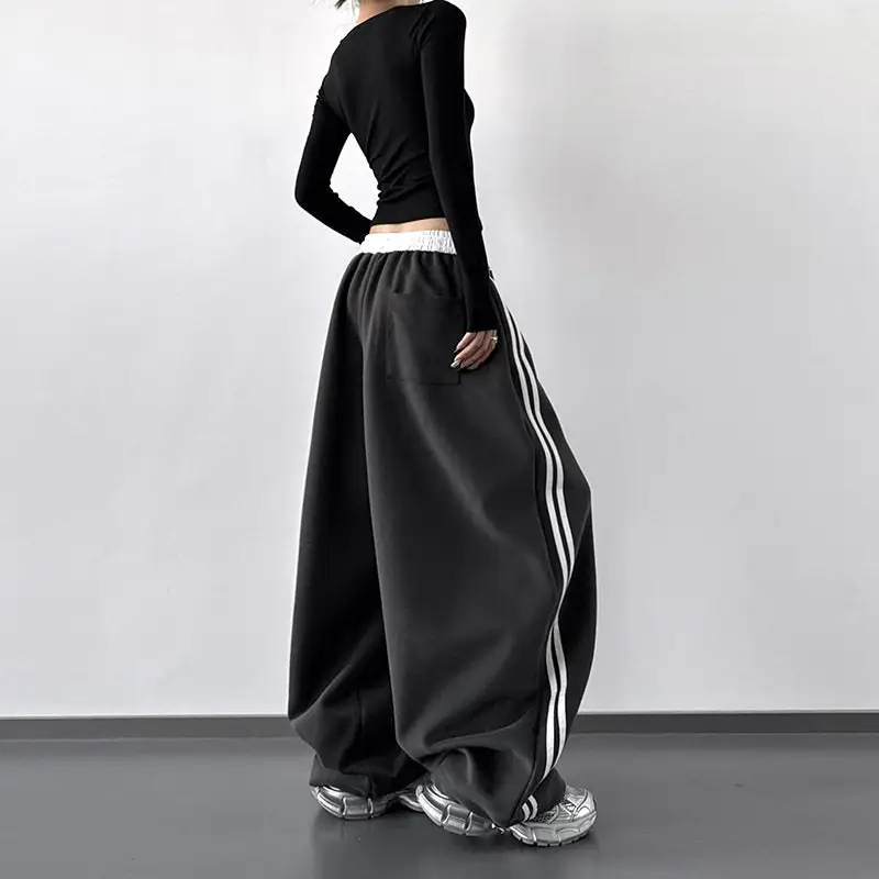 Tailored Striped Color Block Wide Leg Floor Length Pants
