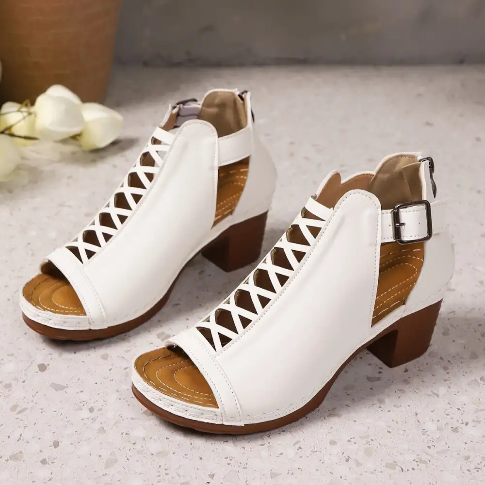 Lounge Open Toe Block Heels Sandals