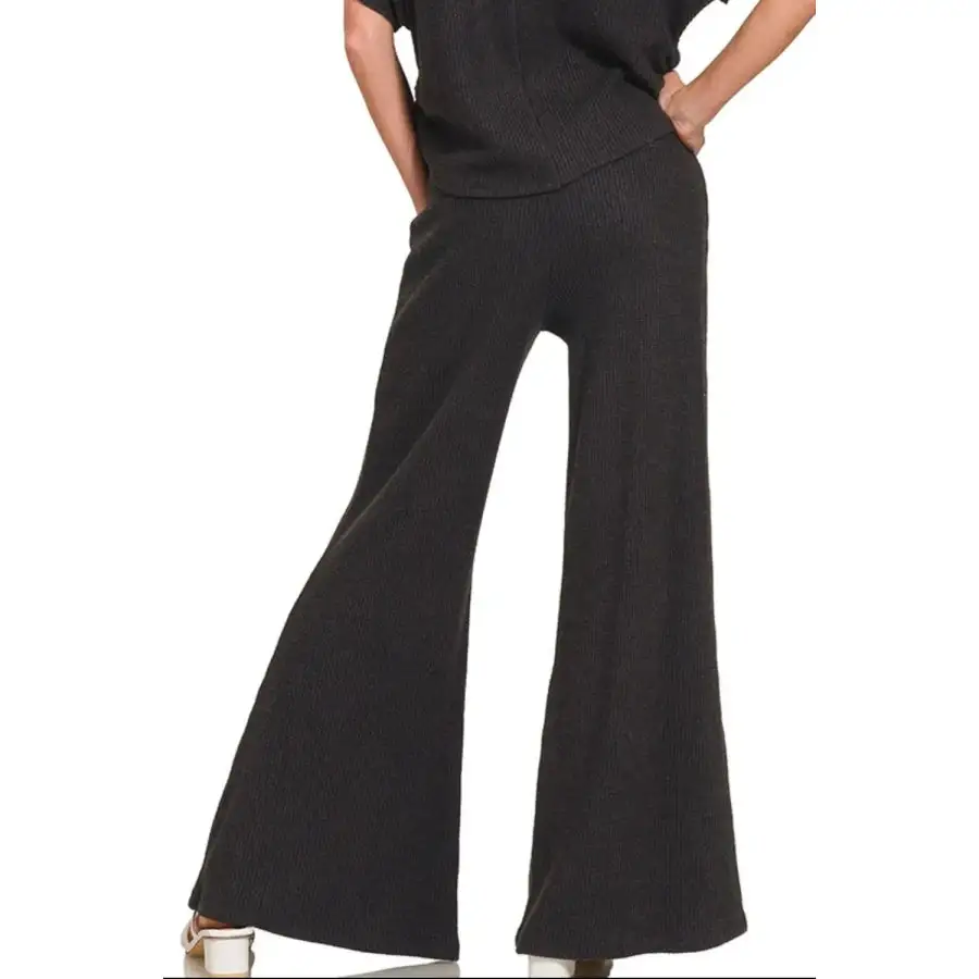 Wide Leg Flare Sweater Pants