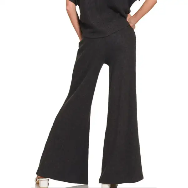 Wide Leg Flare Sweater Pants