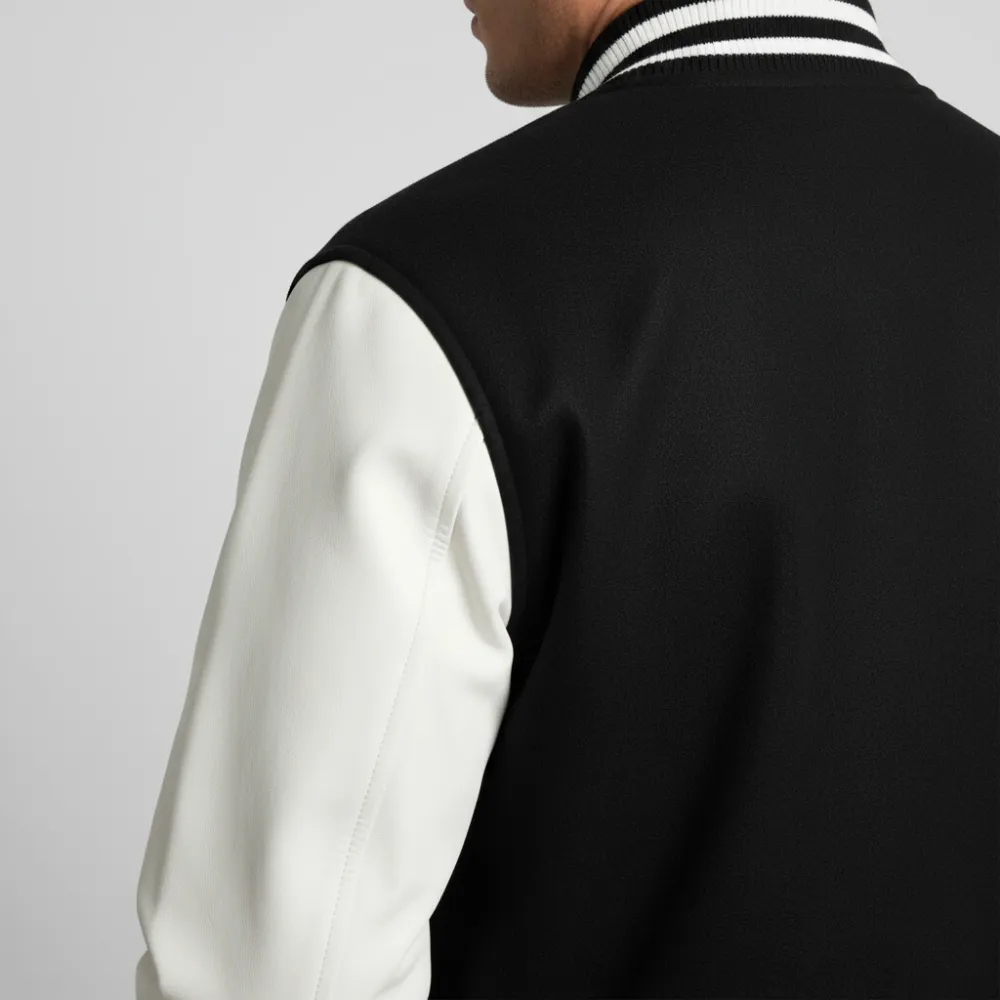 Modern Wool Contrast Letterman Jacket