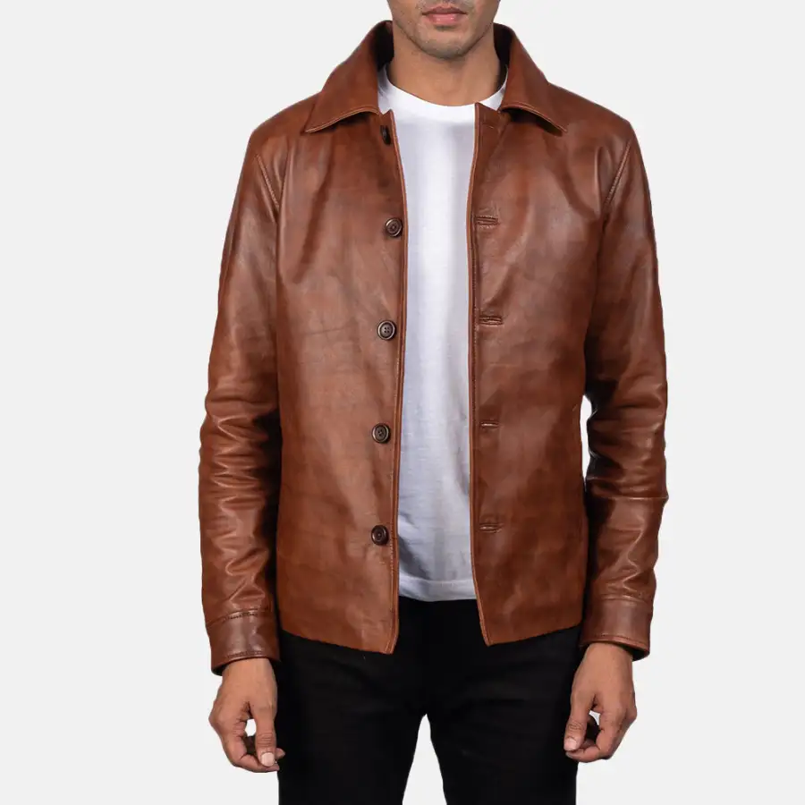 Men's Minimal Leather Jacket