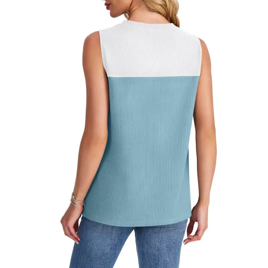 Color Block Round Neck Tank