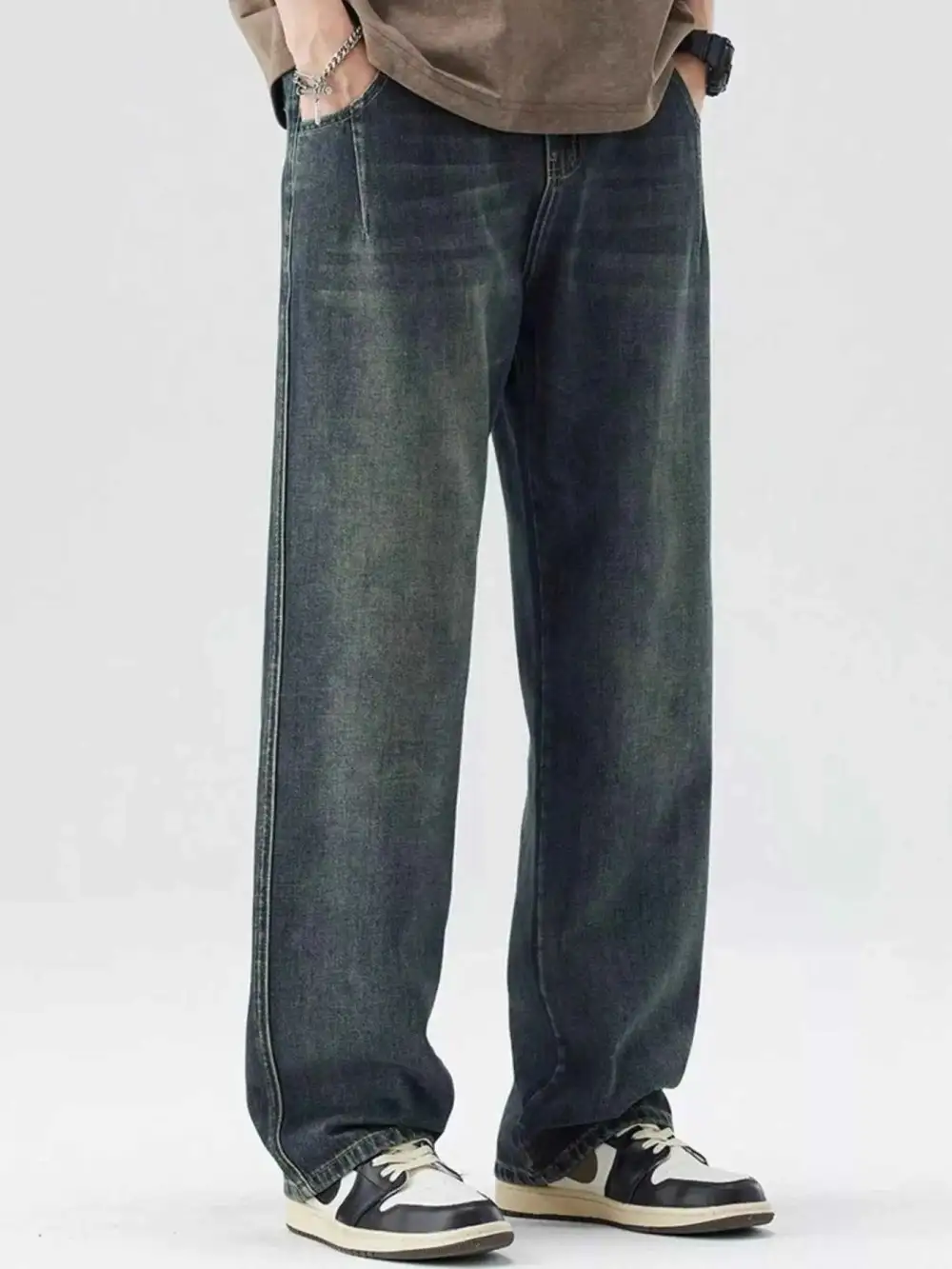Casual Washed Wide Leg Relaxed Fit Jeans