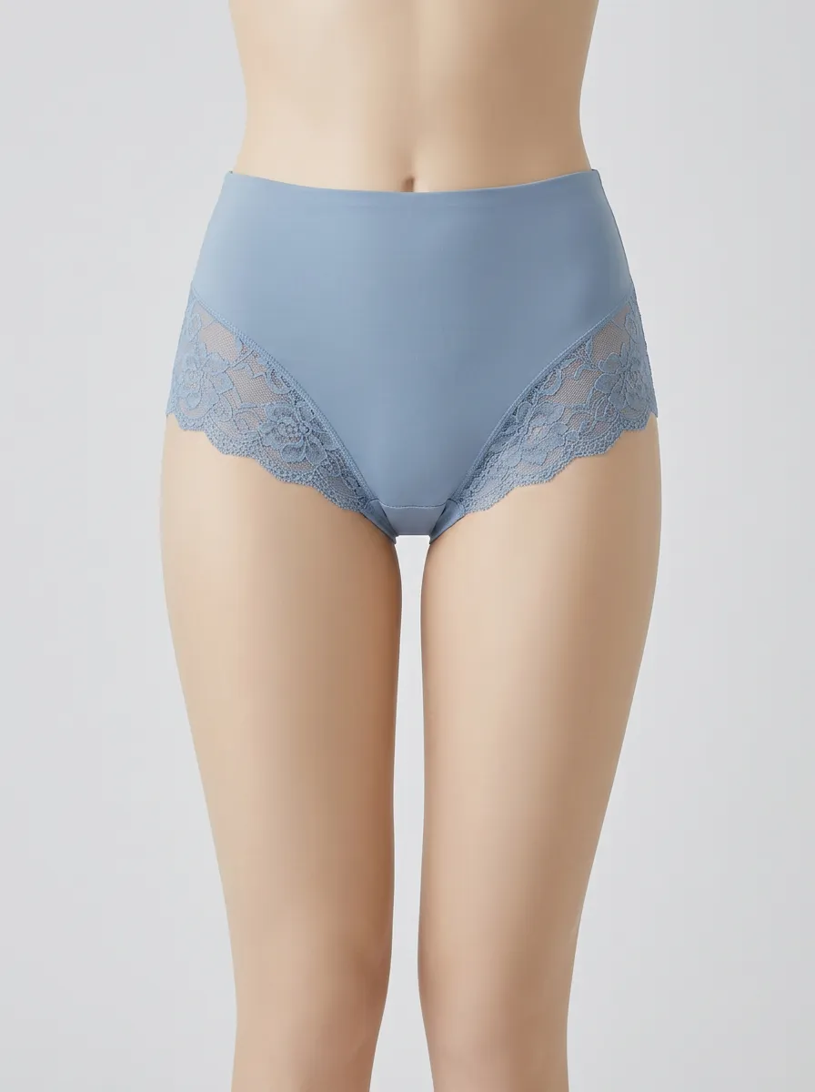 Contour High-Waisted Floral-Lace Lace-Trimmed Panties