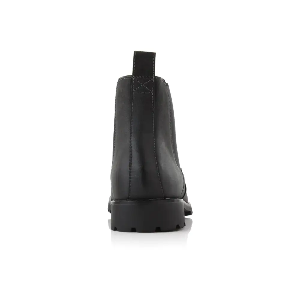 Modern Faux-Leather Slip-On Elastic-Side Chelsea Boots