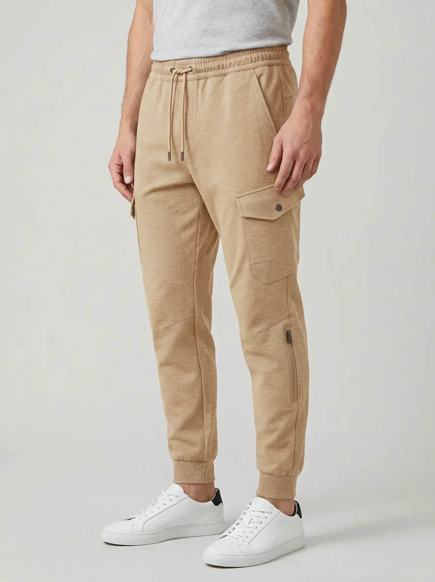 Contemporary Graphic Print Relaxed Look Men's Cargo Jogger Pants
