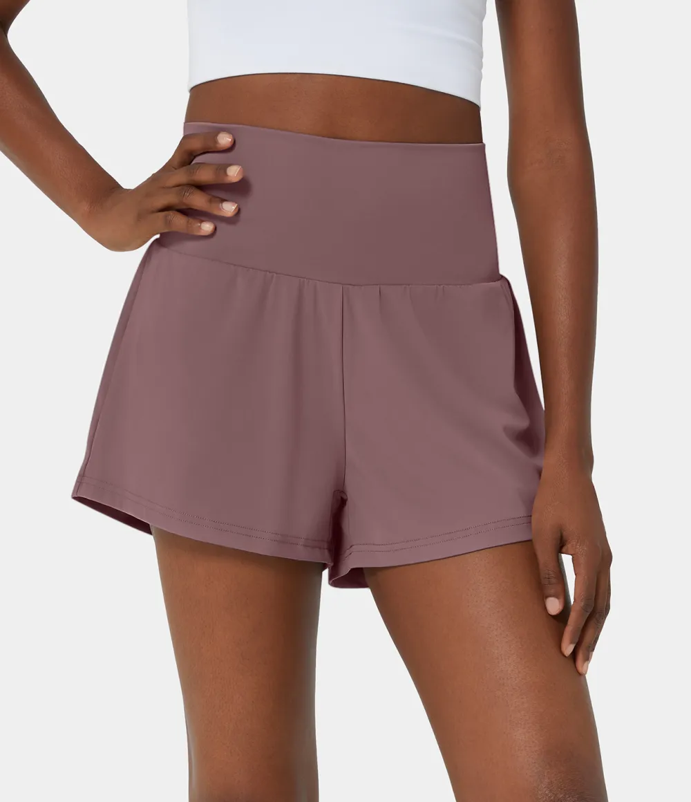 2026🔥  Super High Waisted Back Pocket & Side Hidden Pocket 2-in-1 Yoga Shorts 2.5