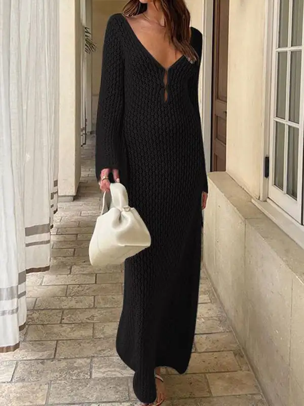 Smocked Neck Maxi Dress