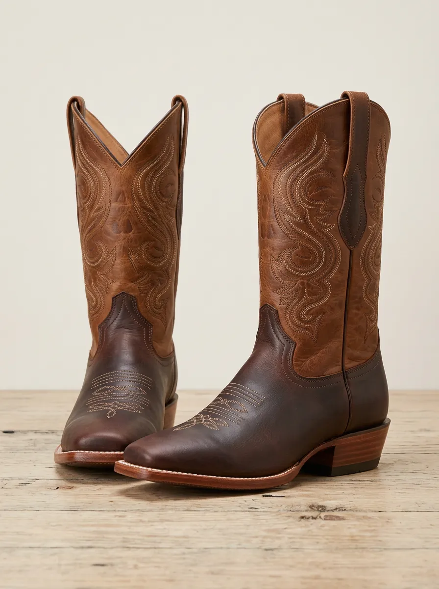 Men's Western Cowboy Embroidered Boots Men