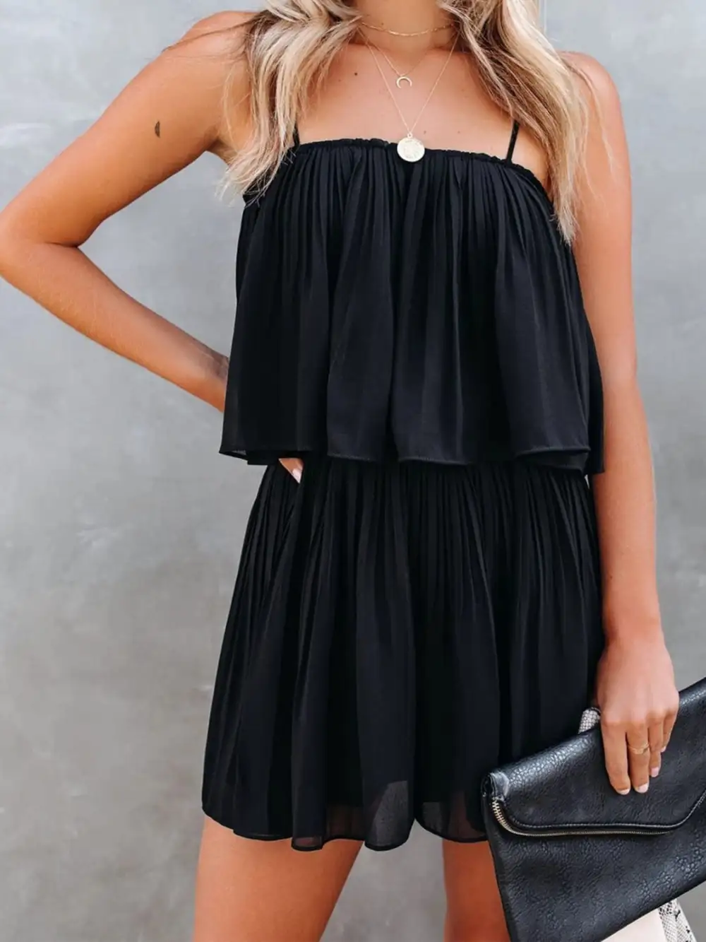 Ruched Strap Casual Dress