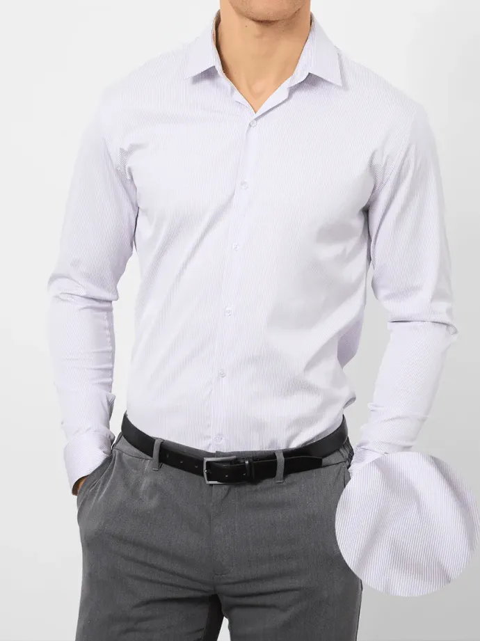 White Stripe Soft Comfortable Business Blouse