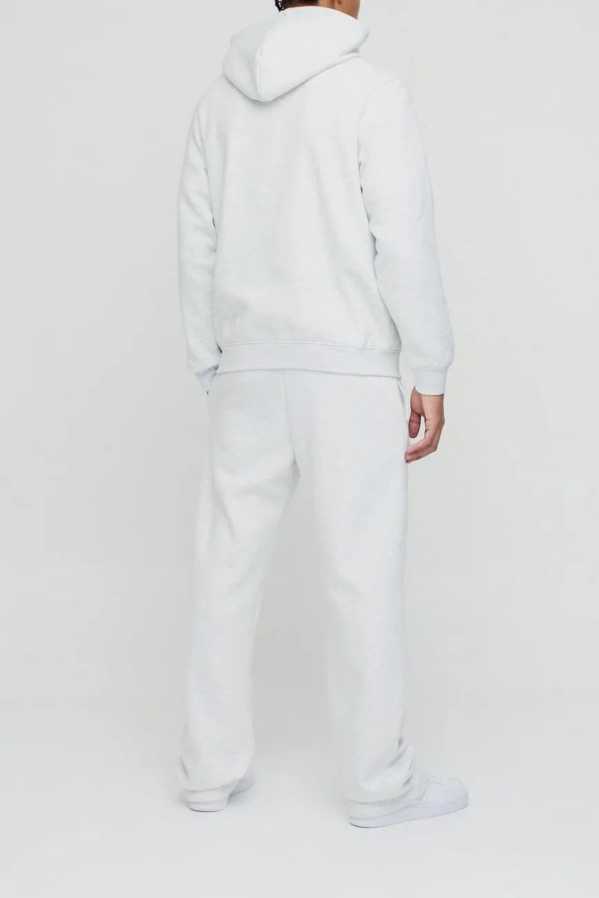Grey Oversized Boxy Zip Through Hoodie Fall And Winter Daily