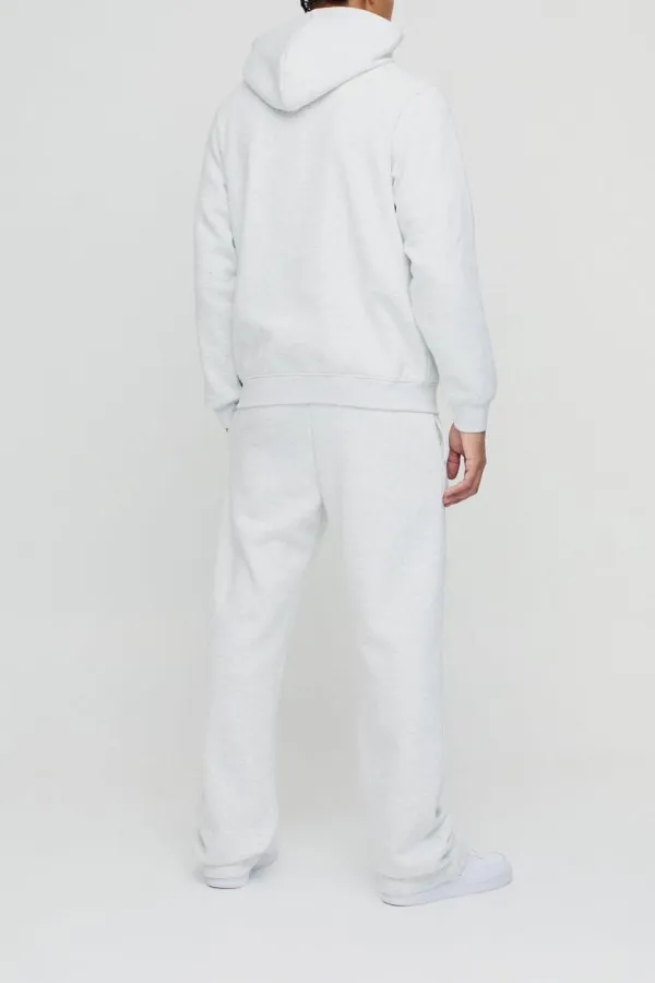 Grey Oversized Boxy Zip Through Hoodie Fall And Winter Daily