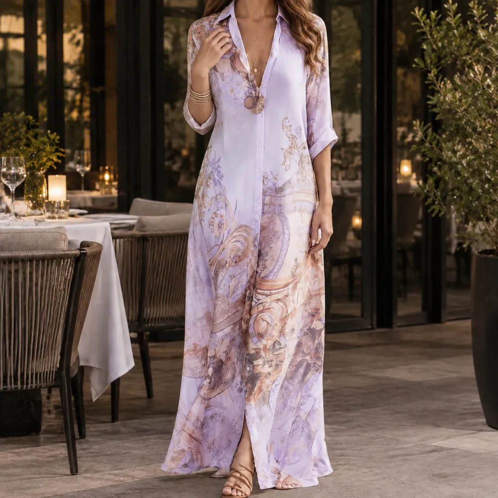 Graceful Refined Women's Printed Maxi Dress